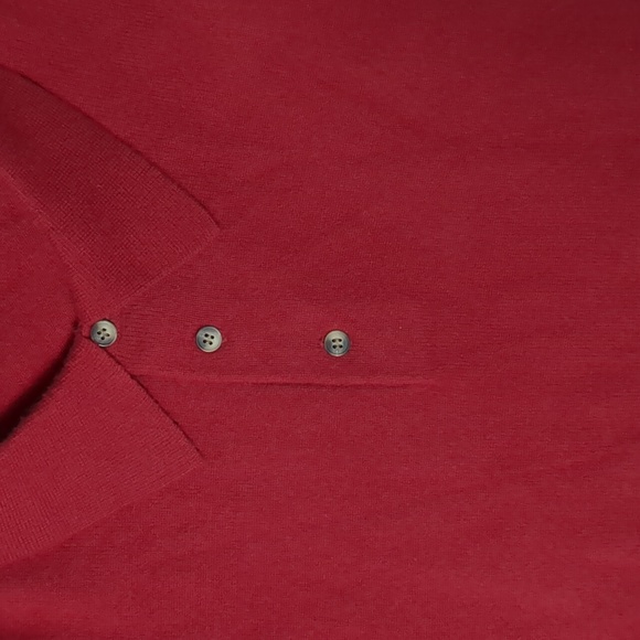 Cashmere Red Collared Sweater Men's XL - Picture 4 of 7